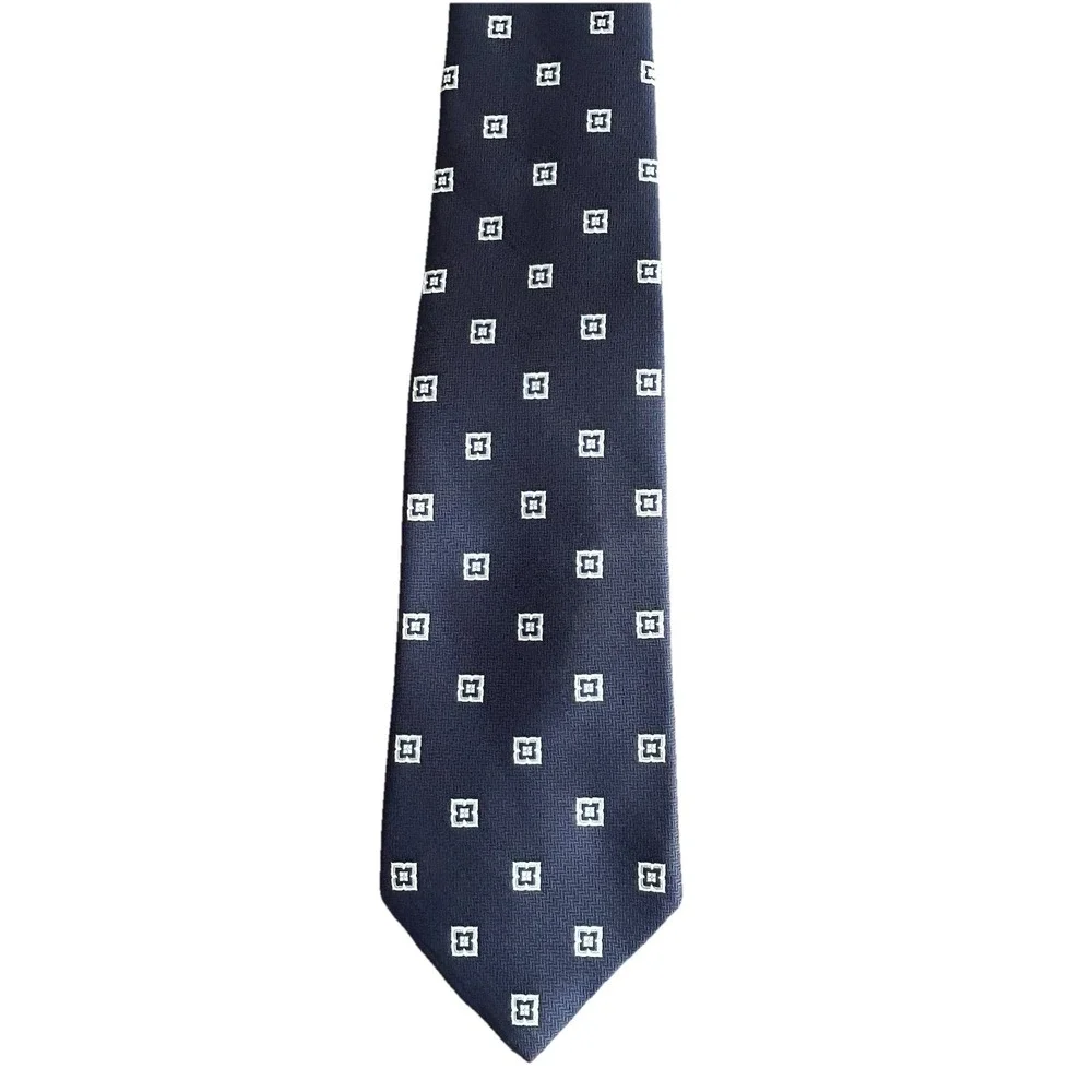 Brooks Brothers Tie Classic Deep Navy Stain-Resistant Silk 1990s Era 3.5